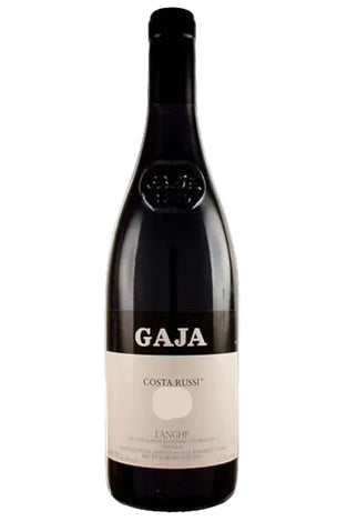Wine bottle with Gaja label on a white background