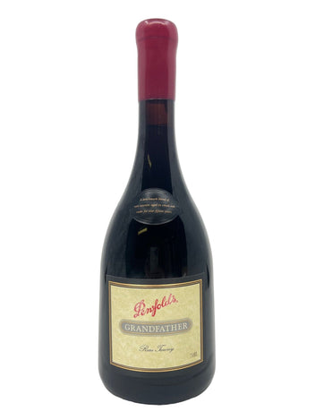 Penfolds Grandfather wine bottle on a white background