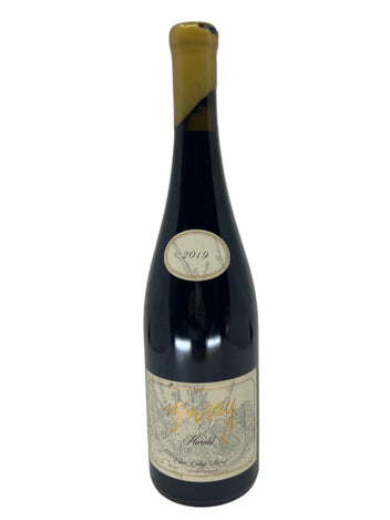 Wine bottle with label on a white background