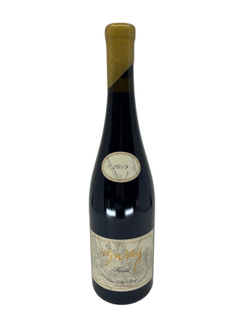 Wine bottle with label on a white background