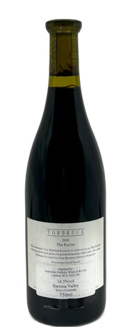Torbreck the factor 2002 Back label